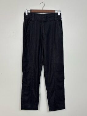 Next Pants Womens 6 Petite Black Contains Linen Coastal Beach Minimalist Pant